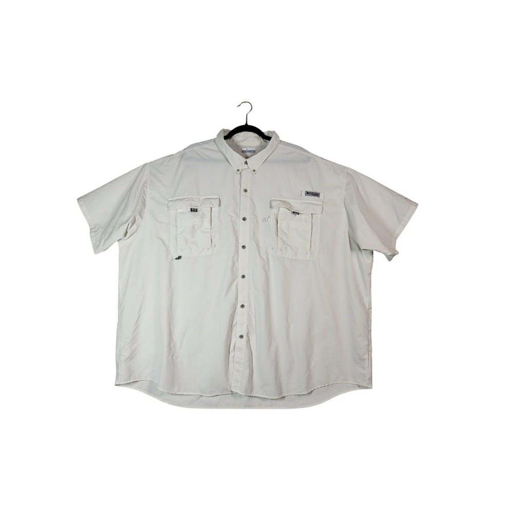 Columbia PFG Bahama II Fishing Shirt Mens 5X White OmniShade Short Sleeve Vented